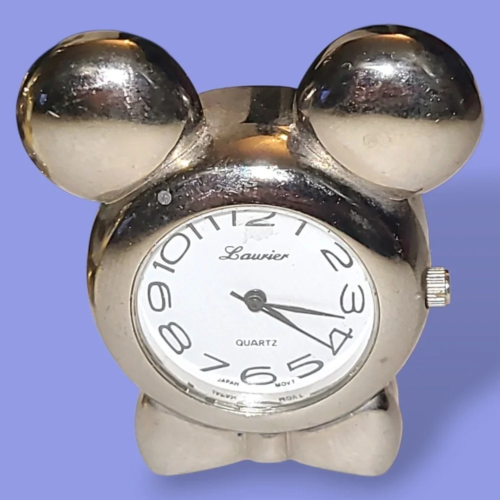 Vintage Miniature Desk Clock Lot Timex Golf Mickey Mouse Azur Quartz Japan